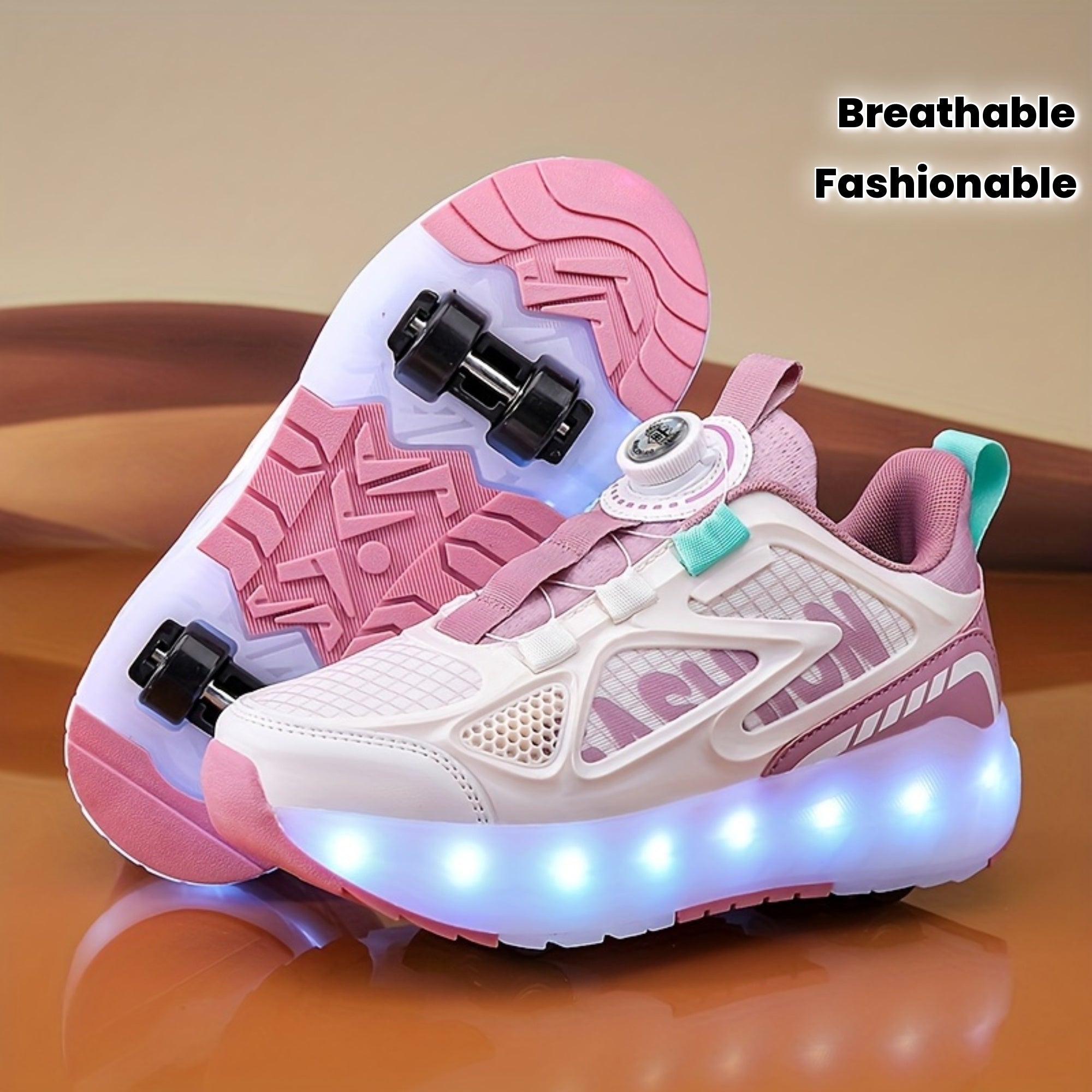 Meisjes Modieuze Rolschaatsen | LED Wielen, Ademend & Verstelbaar