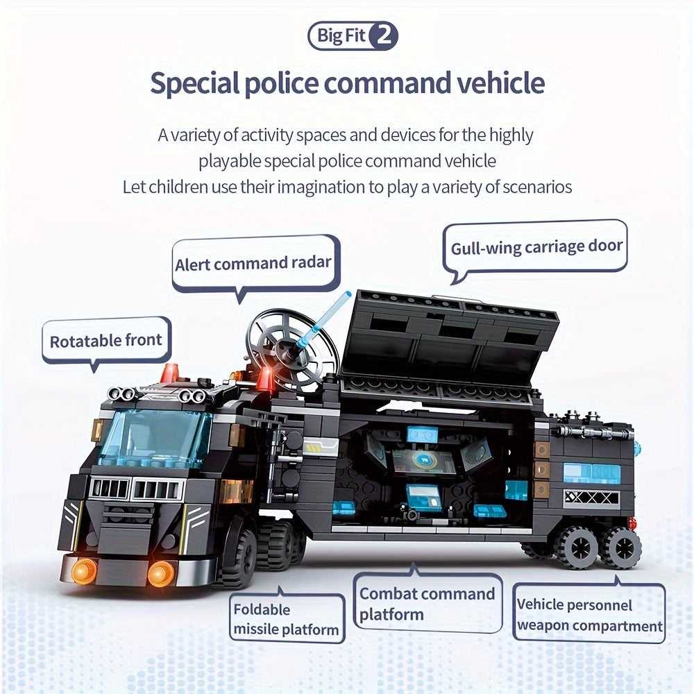 SWAT Team Bouwstenen Speelgoedset voor Kinderen - Grote Politie Bouwset met Helikopter en Robot voor Jongens en Meisjes - Educatief Cadeau voor Verjaardag en Kerstmis
