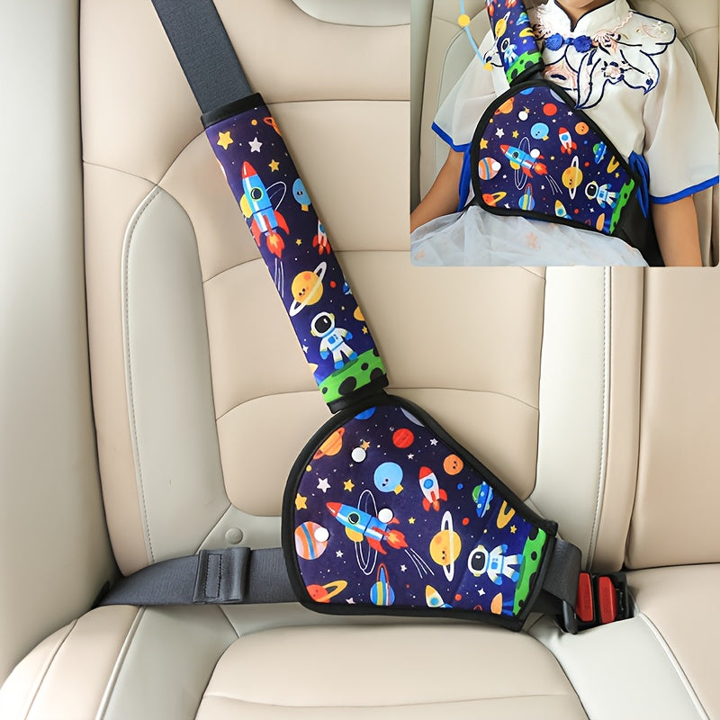 Zachte Autogordelbeschermers voor Kinderen en Baby's - 2 Stuks Gordelhoezen met Ruimte Thema voor Jongens en Meisjes - Comfortabele Gordelbescherming voor in de Auto