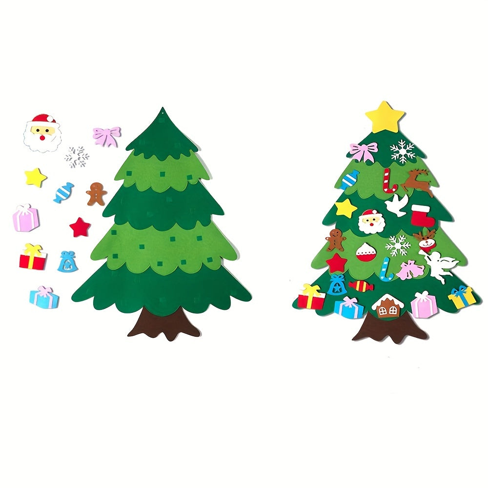 DIY Vilt Kerstboom met Ornamenten | Muurdecoratie Knutselset voor Kerstmis
