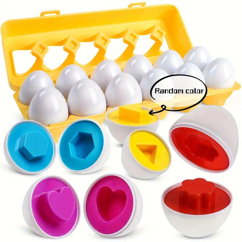 Color & Shape Matching Ei Puzzel Speelgoed | Educatieve Plastic Eieren Karton | Voor Peuters
