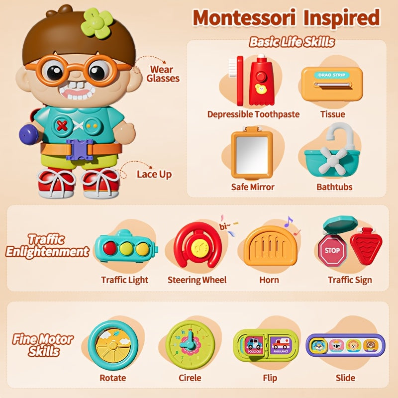 Groot 54-in-1 Busy Board voor Peuters van 1-3 Jaar - Educatief Activiteitenbord voor Jongens en Meisjes - Montessori Speelgoed voor het Leren van Fijne Motoriek