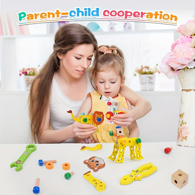 Houten gereedschapskist | Educatief bouw- & sorteerspeelgoed voor jongens en meisjes