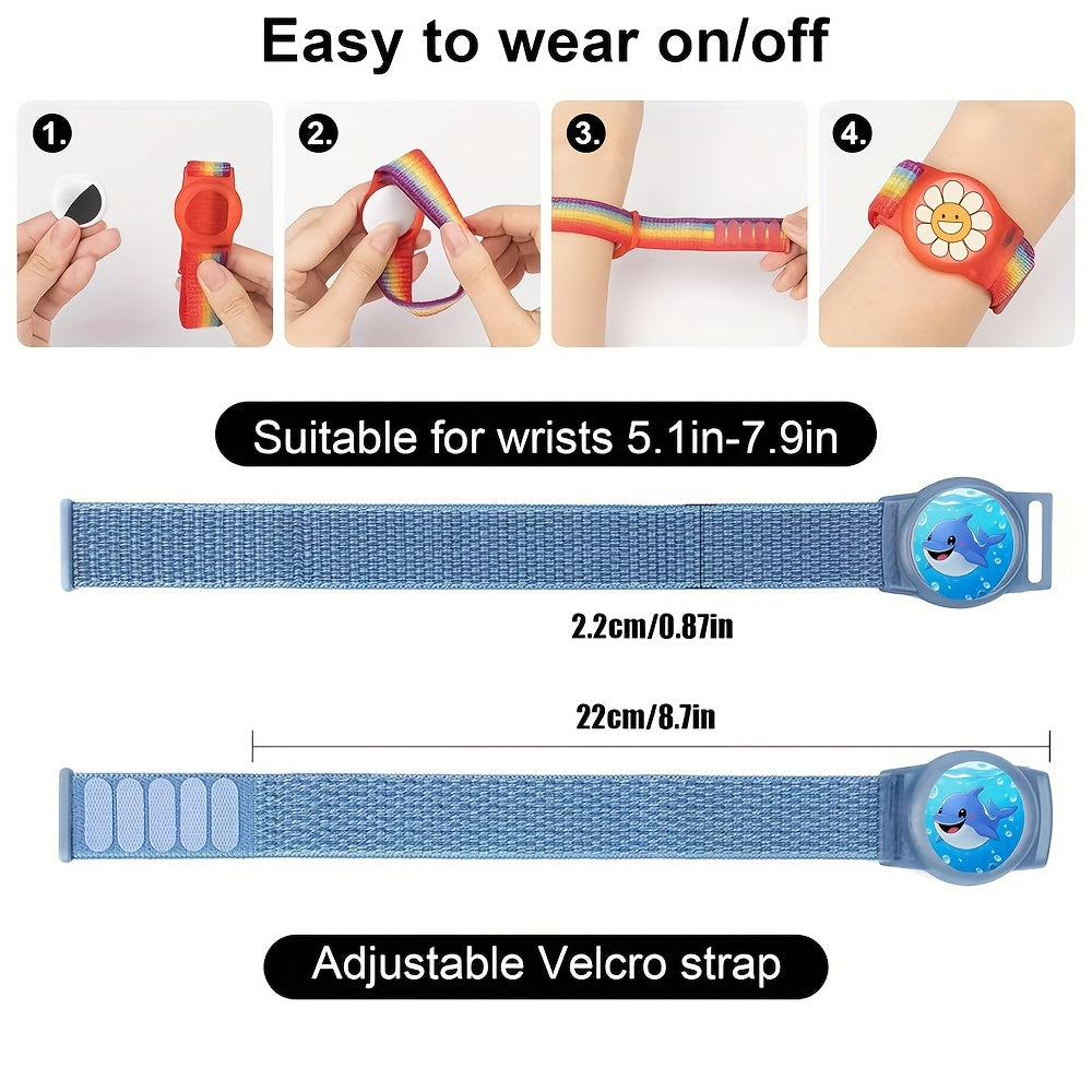 2 stuks AirTag armbandjes | Zachte ademende nylon band, unisex, meerdere kleuren, houder niet inbegrepen