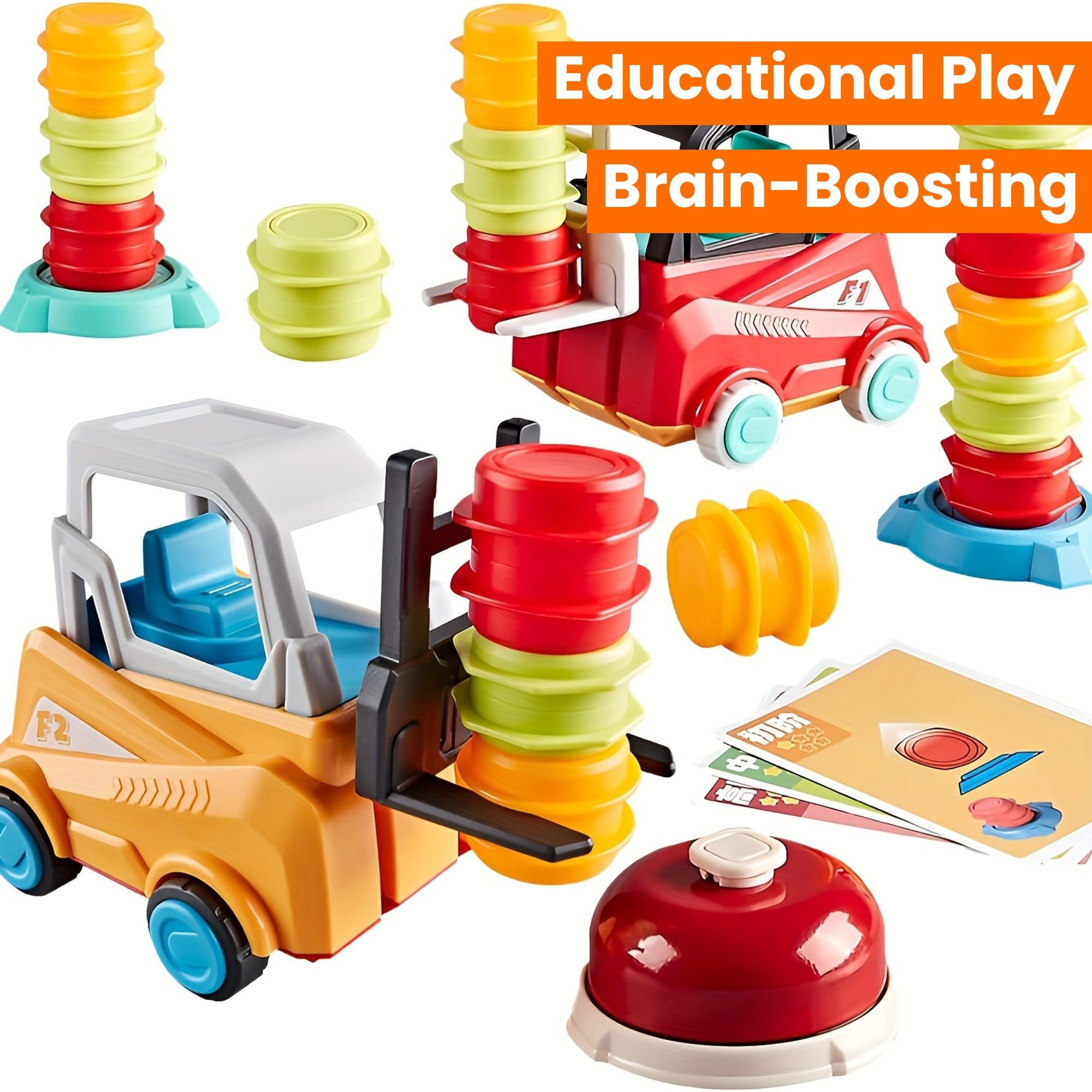 Engineer Vorkheftruck Transport Spel voor Kinderen vanaf 3 Jaar - Educatief Stapelspel voor Peuters en Kleuters - Cadeau voor Fijne Motoriek en Logica