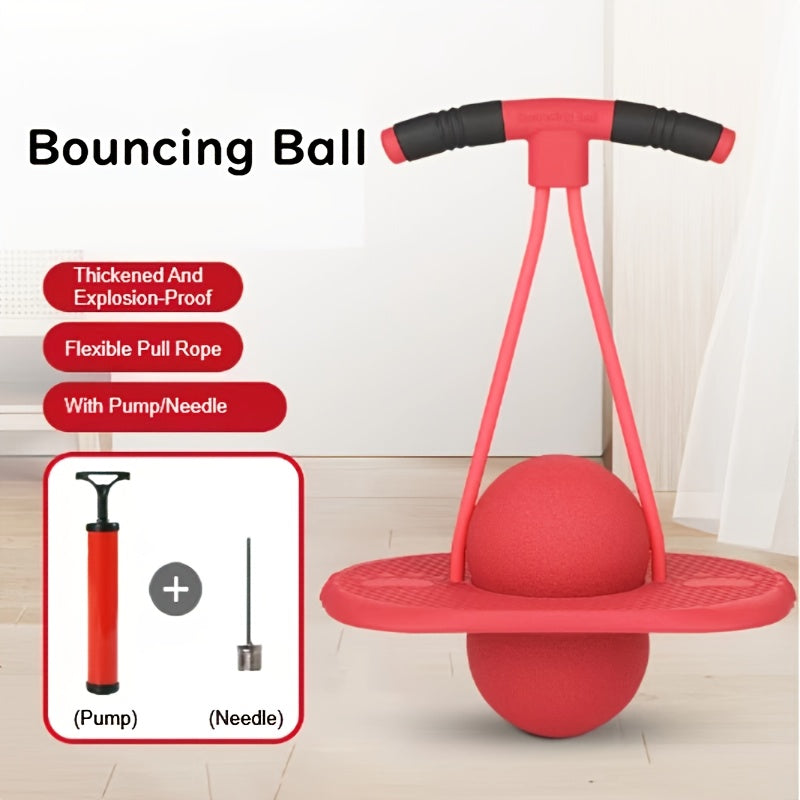 Balans Springbal – Fitness Speelgoed voor Binnen & Buiten met Handvatten | Elastische Bouncy Ball voor Kinderen & Volwassenen, Core Training & Stabiliteit