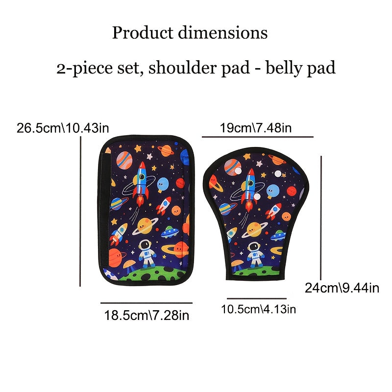 Zachte Autogordelbeschermers voor Kinderen en Baby's - 2 Stuks Gordelhoezen met Ruimte Thema voor Jongens en Meisjes - Comfortabele Gordelbescherming voor in de Auto