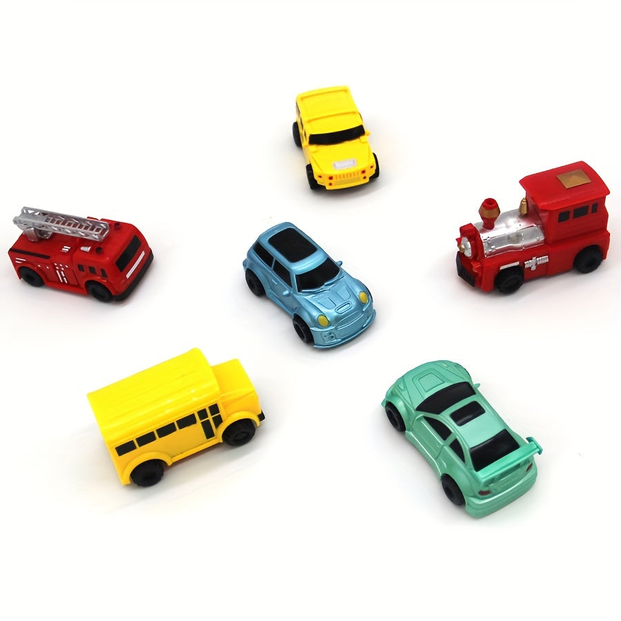 Creatief Tekenlijn & Volg Speelgoed Auto Set voor Jonge Kinderen - Inclusief Racen, Trein, Brandweerwagen, Schoolbus, Off-Road Voertuigen - Perfect Verjaardag, Kerst, Halloween Cadeau - Willekeurige Kleuren, Beste voor Kerst