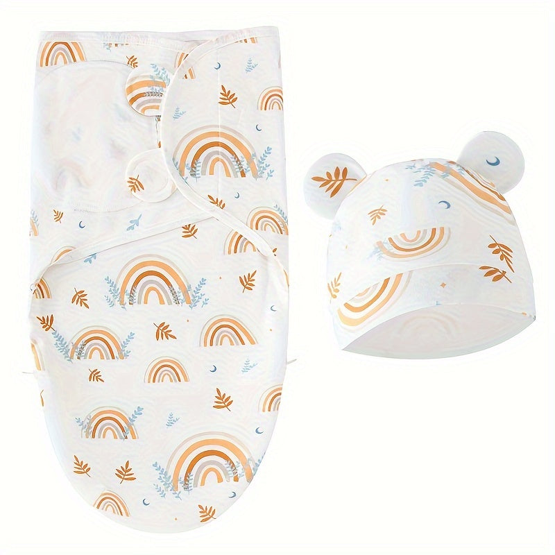 1 Set Schattige Cartoon Handdoek en Hoed Bundle | Zachte en Cozy Swaddle Dekens voor Baby’s van 0 tot 12 maanden