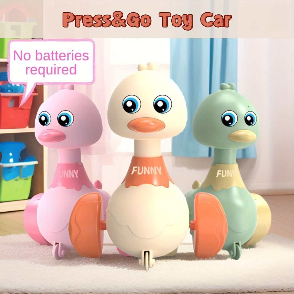 Druk en Rij Speelgoedautootje voor Peuters vanaf 18 Maanden - Schattig Wiebel Eendje voor Baby, Jongens en Meisjes - Auto zonder Batterijen als Cadeau voor Kinderen