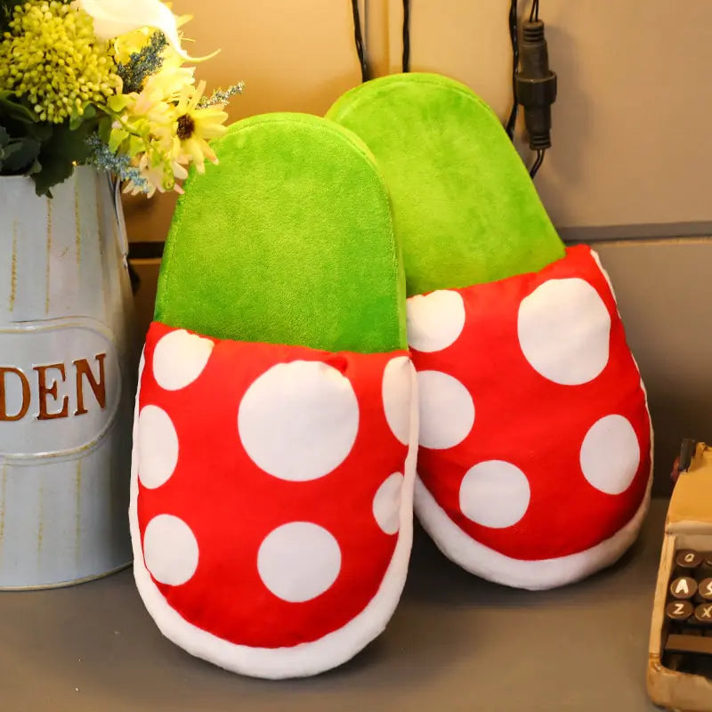 Paddenstoelen Pluche Huisschoen | Katoenen Geanimeerde Grappige Cosplay Loafer Thuiswear