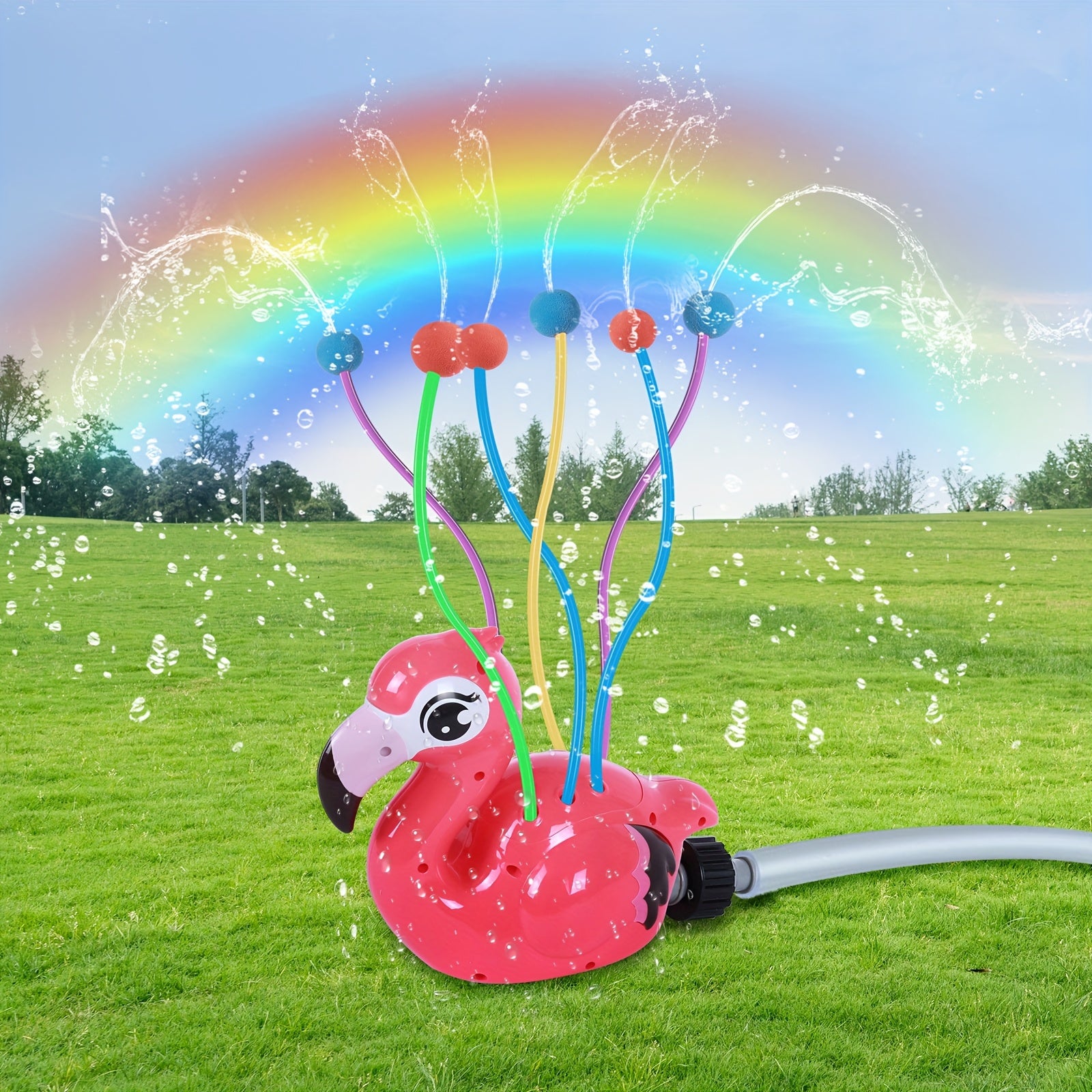 Schattige Kinderwatersproeier met 6 Zwaaibuizen & Interactieve Dierenfiguren – Waterspeelgoed met Ballenlanceerder voor Jongens en Meisjes van 3 t/m 8 Jaar | Voor Zomerpret in de Tuin en Zwembadfeestjes