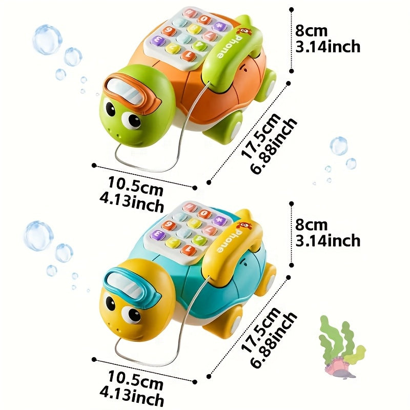 Muzikale Speelgoedtelefoon voor Baby en Peuter - Educatief Schildpad Speeltje met Licht en Geluid voor Jongens en Meisjes - Eerste Telefoon voor Kinderen vanaf 1 Jaar