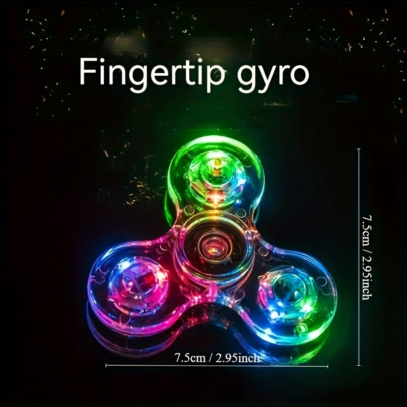 LED Light-Up Fidget Spinner - Transparant, Stressverlichtend Hand Speeltje voor Kinderen & Volwassenen, Kleurrijke Vinger Spinner