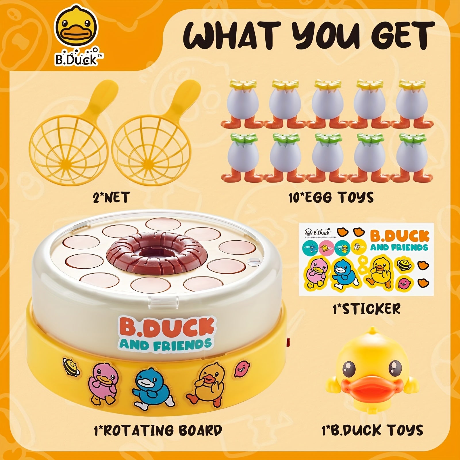 B.Duck Muzikaal Eendenspel | Interactief Vangspel met Licht & Geluid | Cadeau voor Kinderen 4-12 Jaar