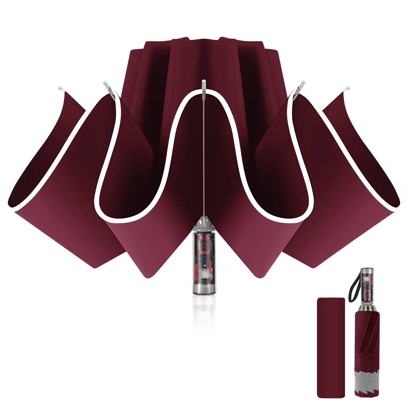 Rainstar automatische paraplu | Omkeerbare sluiting, 10 metalen baleinen, unisex ontwerp, 105 cm