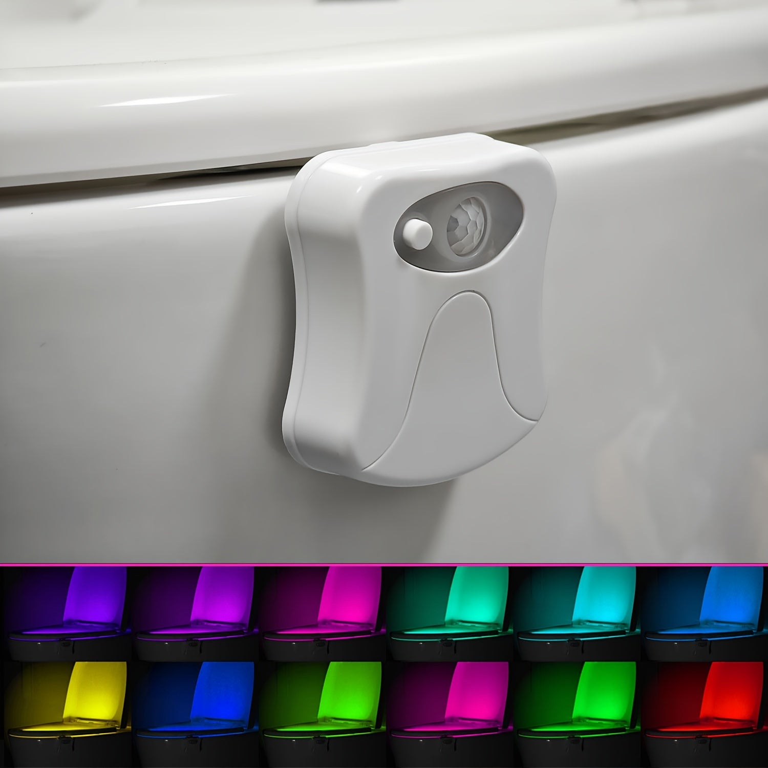 2 Stuks Toiletlamp met Bewegingssensor | LED WC Nachtlampje 16 Kleuren, instelbare helderheid