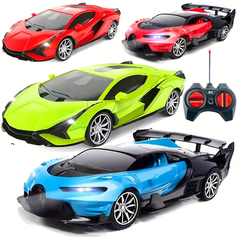 Afstandsbediening Racing Auto Speelgoed met Koplampen - Perfect voor Kerst & Halloween Cadeaus, Verkrijgbaar in Rood, Groen, Blauw, Gemengde Kleuren