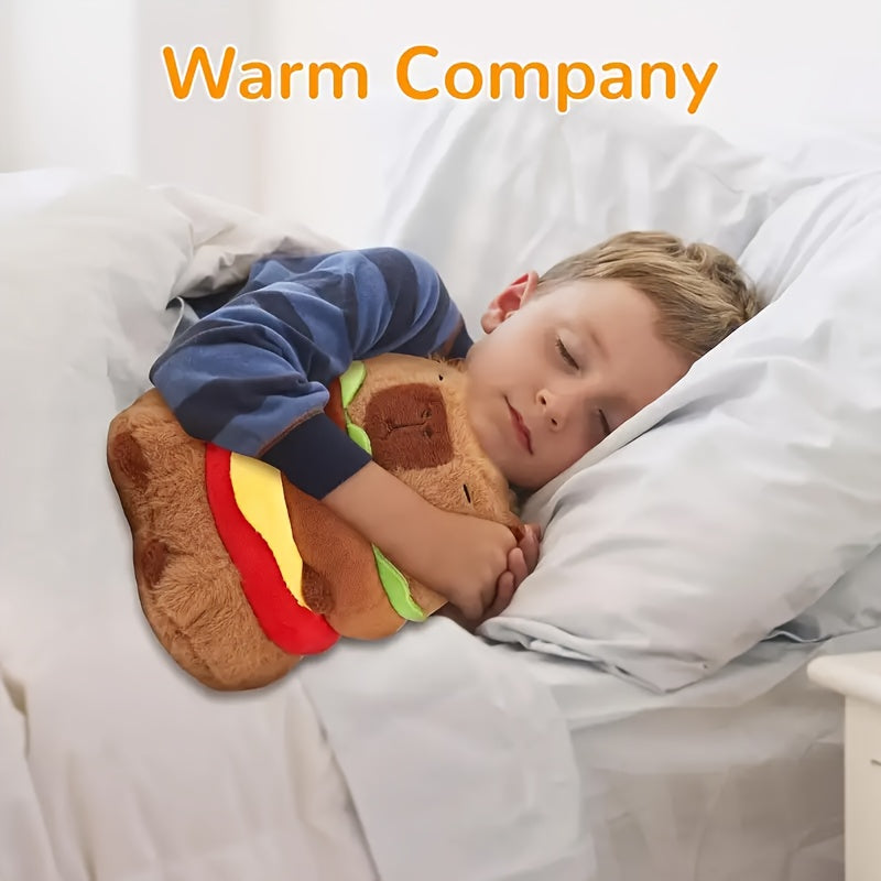 Zacht Pluche Hamburger Capybara Speelgoed | Gemengde Kleuren, Ideaal Cadeau voor Kinderen 0-3 Jaar, Knuffelvriend voor Peuters