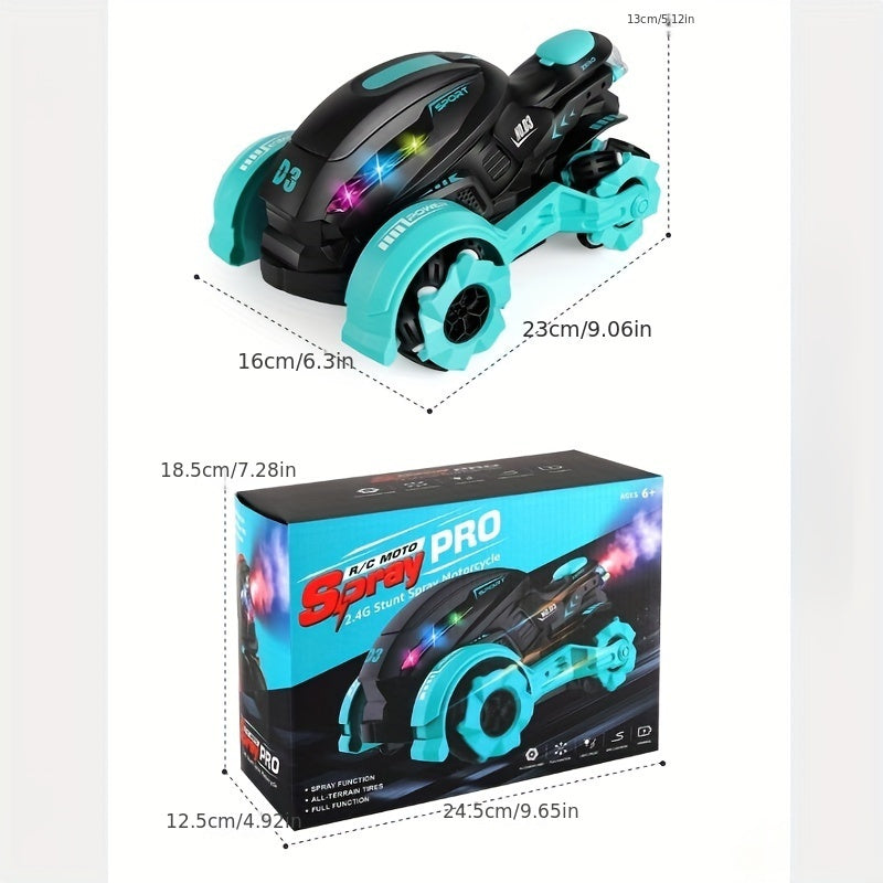 Stuntmotor - Kinderspeelgoed met Spray, Hoge Snelheid Drift, Rotatie, Zijwaartse Beweging - USB Oplaadbare All-Terrain RC Auto