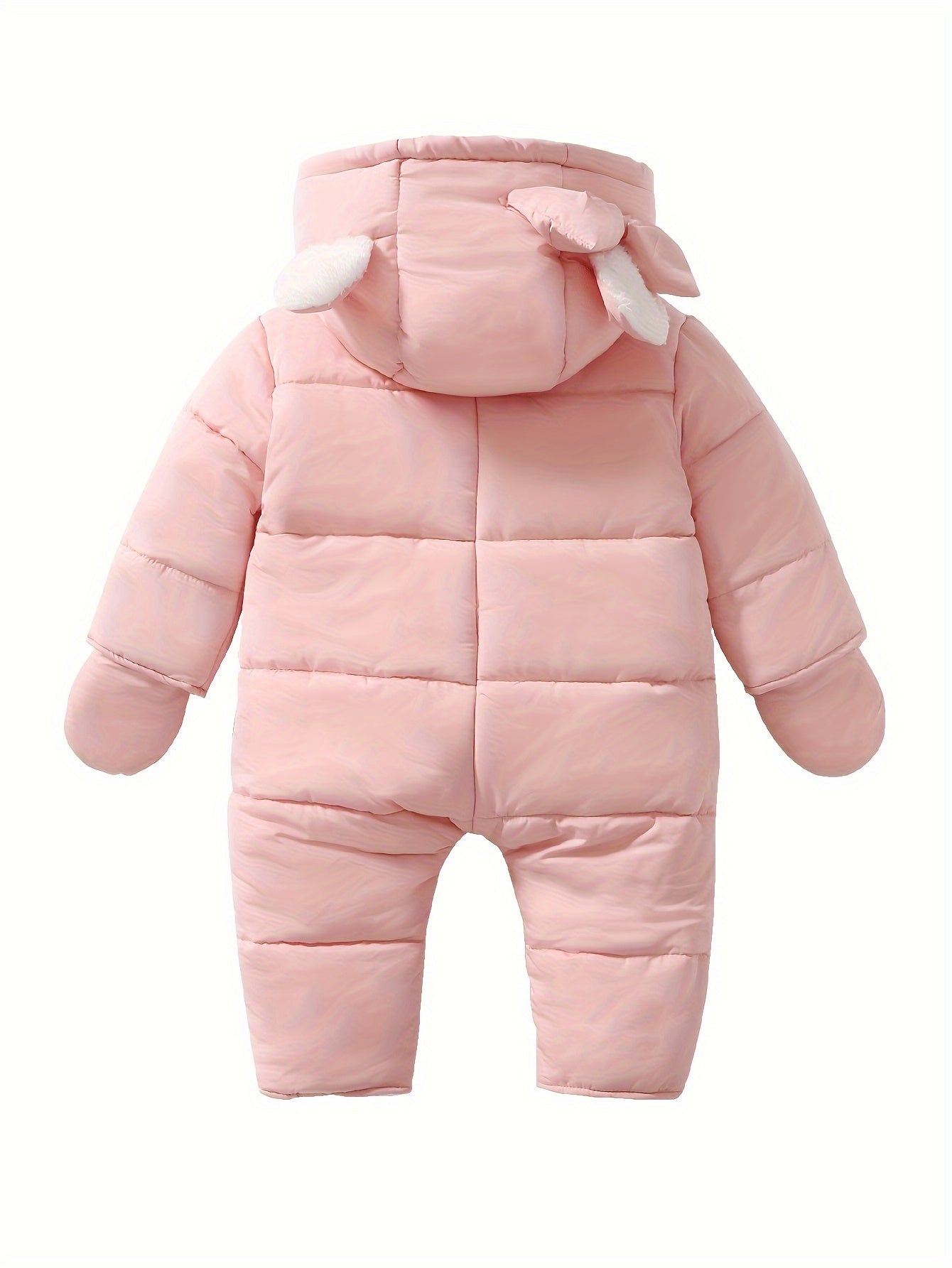 Fleece Capuchon Rompertje Voor Meisjes | Warme, Zachte en Cozy Baby Onesies Met Hartje Knop Baby Winterkleding