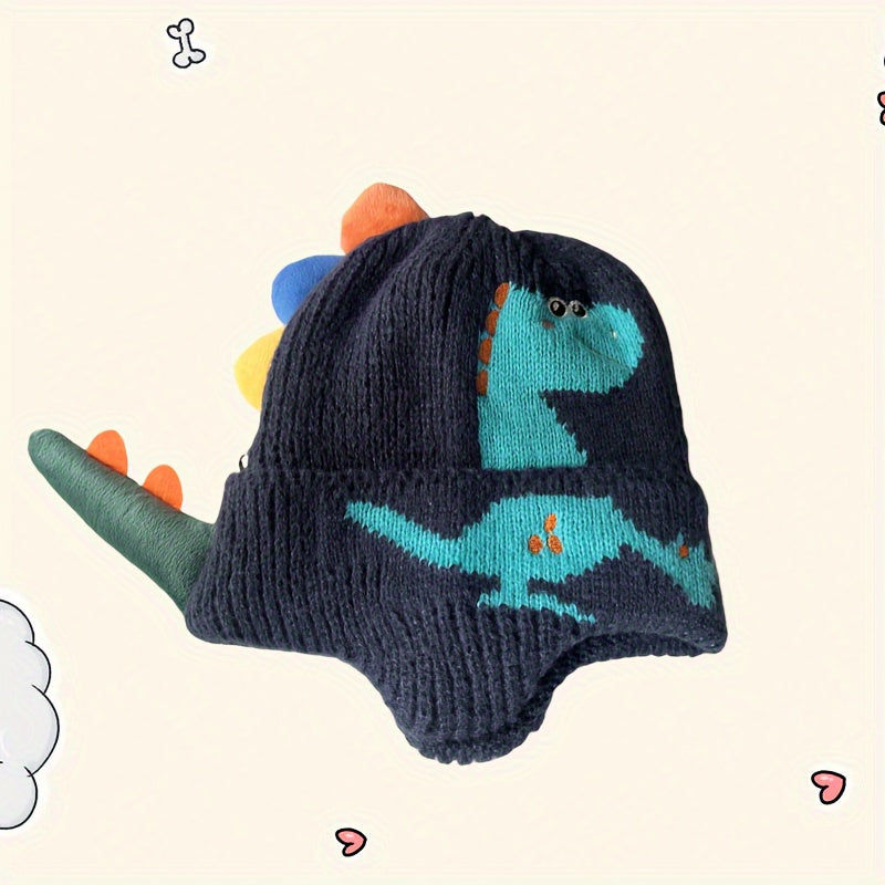 Dinosaurus gebreide muts kind | Wintermuts acryl