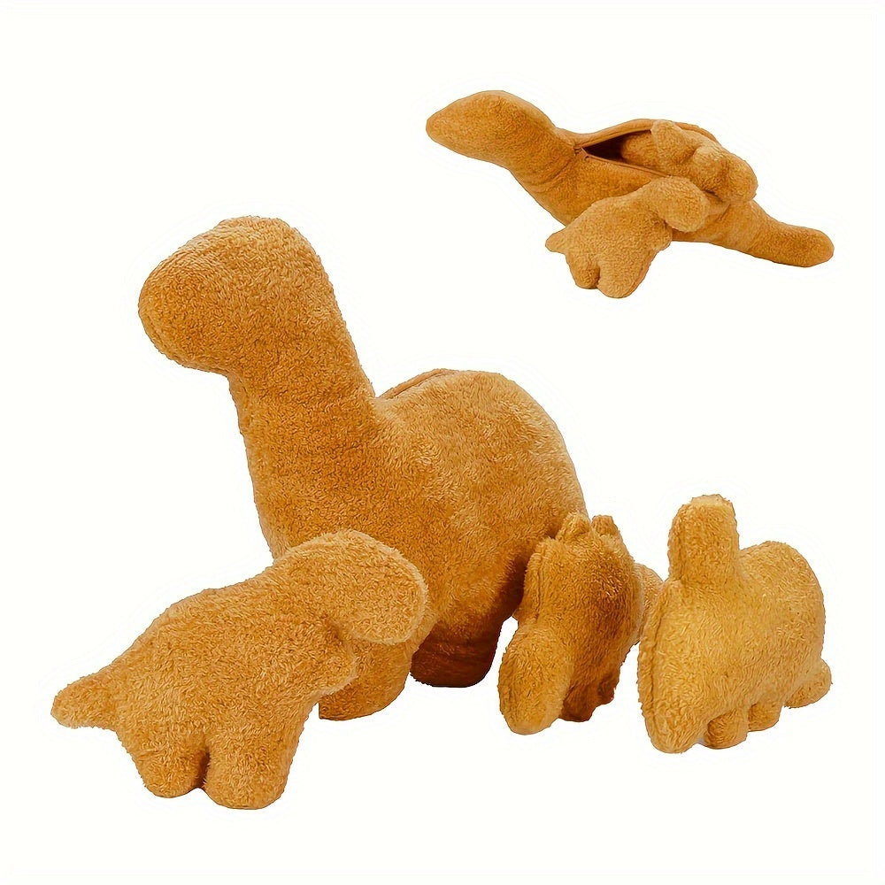 Set van 4 Dino Nugget Kussens - Creatieve Dinosaurus Knuffels voor Feestjes & Thema Decoraties - Kerstcadeau