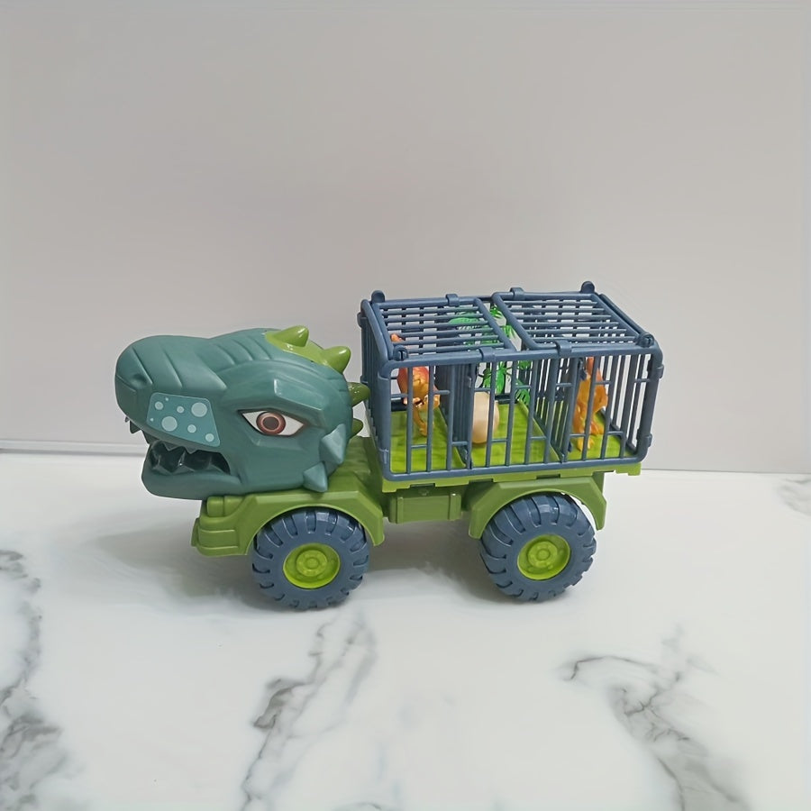 10.4-inch Dinosaurus Bouwvoertuig Speelgoed | Handmatig Duwbaar ABS Speelgoed | Weerbestendige Graafmachine/Kraan/Kiepwagen | Cadeau voor Jongens