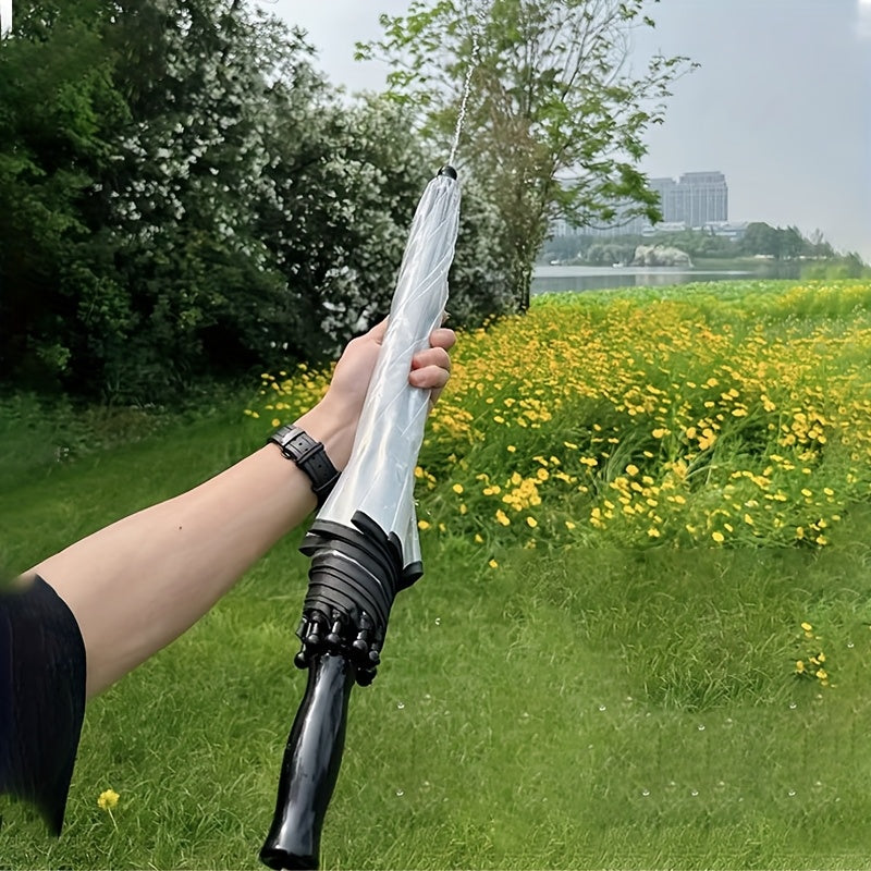 4-in-1 Water Gun Paraplu – Transparante Zomerparaplu met Trekhandgreep | Speelgoed voor Watergevechten & Zon (PVC)