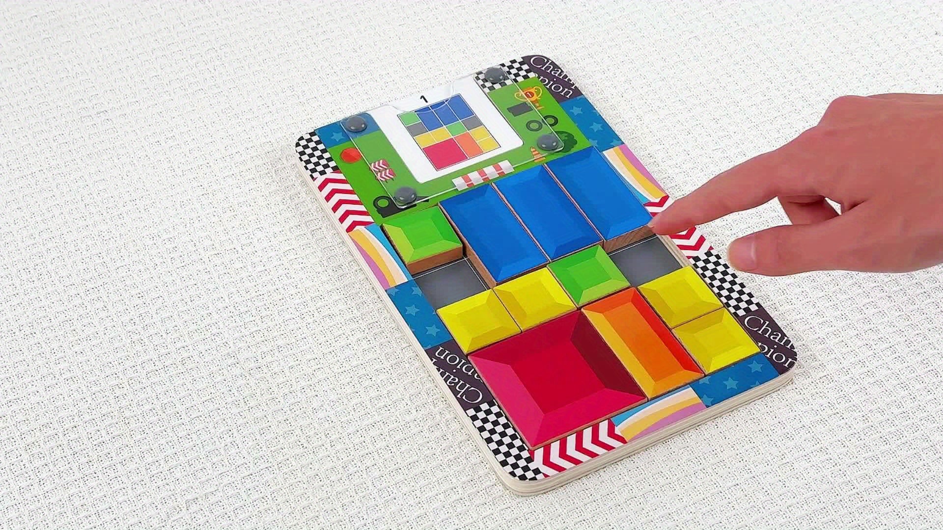 Houten schuifpuzzel Super Slide - Educatief reisspeelgoed voor kinderen van 6-13 jaar, bevordert fijne motoriek.