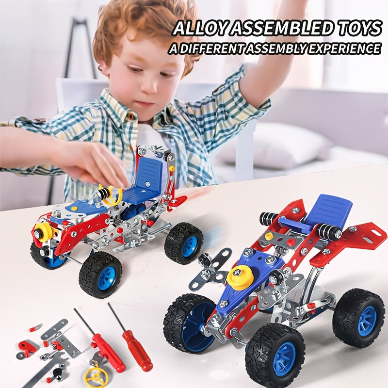 2-in-1 Retro Auto Bouwset 171-delig | Metalen DIY Speelgoed vanaf 8 Jaar