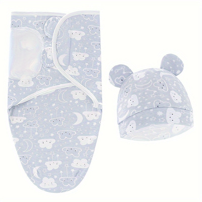 1 Set Schattige Cartoon Handdoek en Hoed Bundle | Zachte en Cozy Swaddle Dekens voor Baby’s van 0 tot 12 maanden