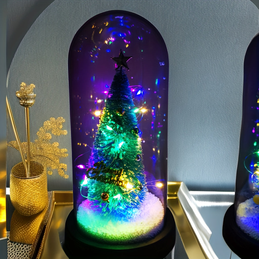 Eeuwige Verlichte Kerstboom met Kerstman en Rendieren | Kerstdecoratie op AAA-batterijen