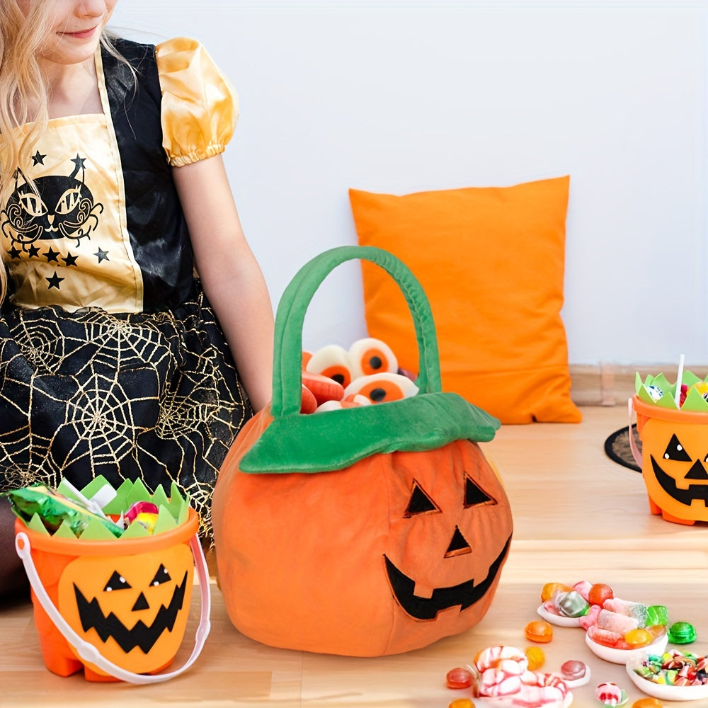 Grote Pompoen Halloween Snoep Tas voor Kinderen - Herbruikbare Trick-or-Treat Mand voor Jongens en Meisjes - De Perfecte Griezelige Accessoire