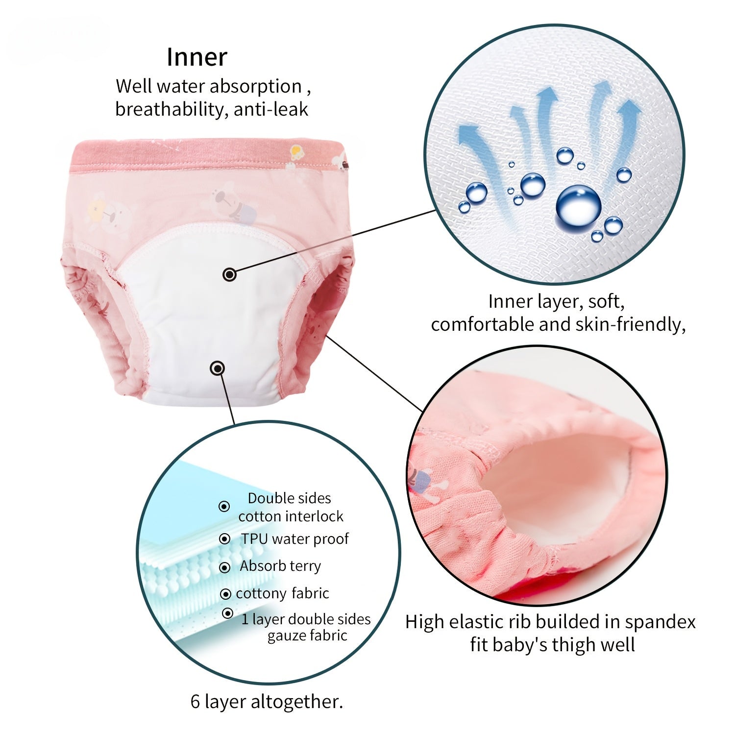 12 Stuks Katoenen Trainingsbroekjes Baby Zindelijkheidstraining - Wasbare Oefenbroekjes Peuters 0-3 Jaar Jongens en Meisjes