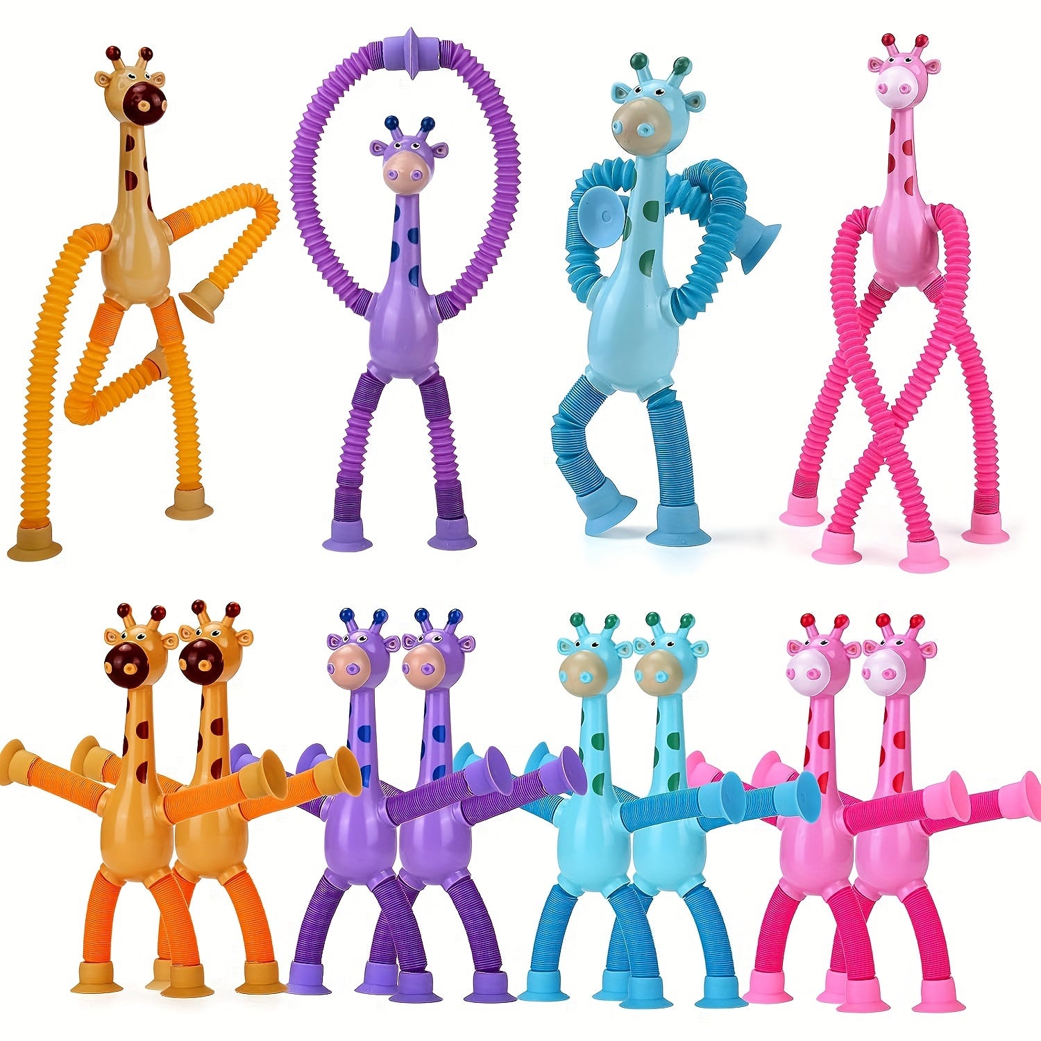 Giraffe Cartoon Zuignap Montessori Speelgoed | Educatief Ontspannend Plezier, Verschillende Vormen Ontwikkelingssensorisch Speelgoed voor Kinderen