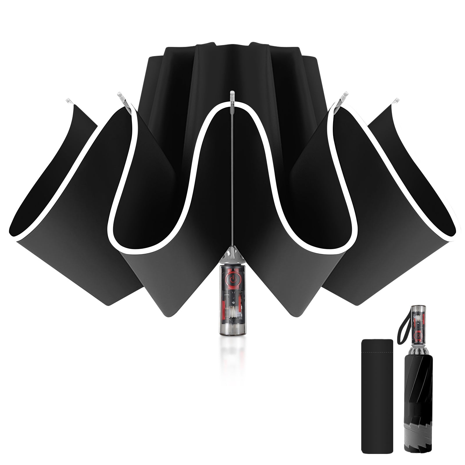 Rainstar automatische paraplu | Omkeerbare sluiting, 10 metalen baleinen, unisex ontwerp, 105 cm