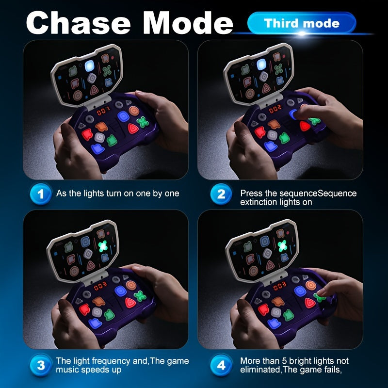 Interactieve Fidget Toy met Gloeiende Knoppen - Multiplayer Spelmodi voor Verbeterde Focus, Geheugen & Coördinatie - Educatief Breinspel voor Kinderen van 3-6 Jaar, Paars/Blauw