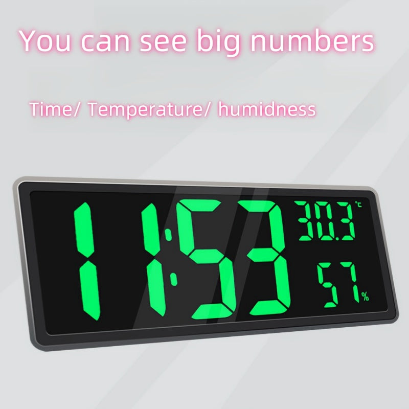 Digitale LED Wandklok Groot Scherm | USB Aangedreven Klok voor Slaapkamer of Woonkamer
