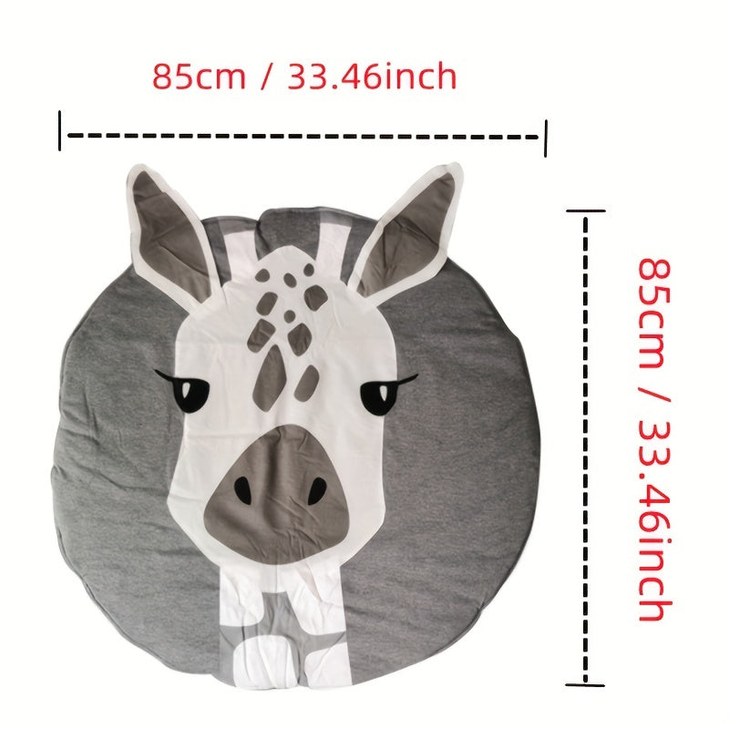 3D dierenvormige ronde kruipmat | Babykleed met verdikte katoenen voering, afneembaar met rits, perfect voor kinderkamerdecoratie