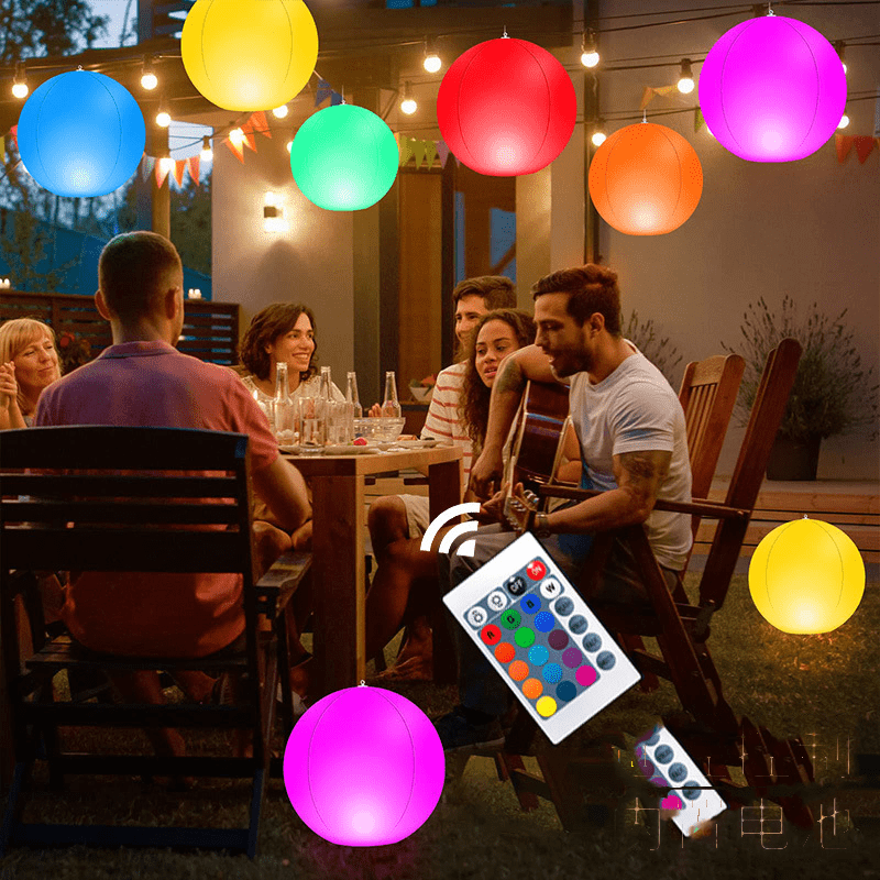 LED Lichtgevende Opblaasbare Bal 16 Kleuren – 16” Glow Bal met Afstandsbediening & Pomp | Waterdicht Feestdecor voor Tuin, Strand, Zwembad & Kerst