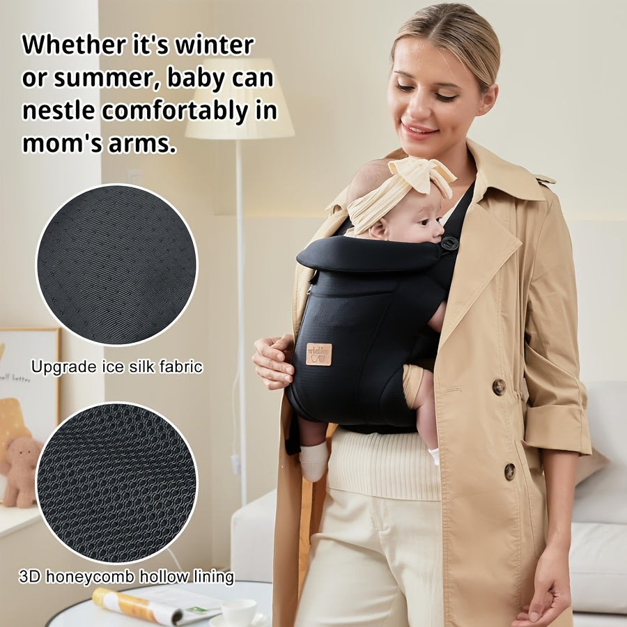 Ergonomische Baby Drager voor Pasgeboren tot Peuter - Verstelbare Draagzak met Hoofdkap voor Jongens en Meisjes - Ademende Stof voor Comfortabel Dragen