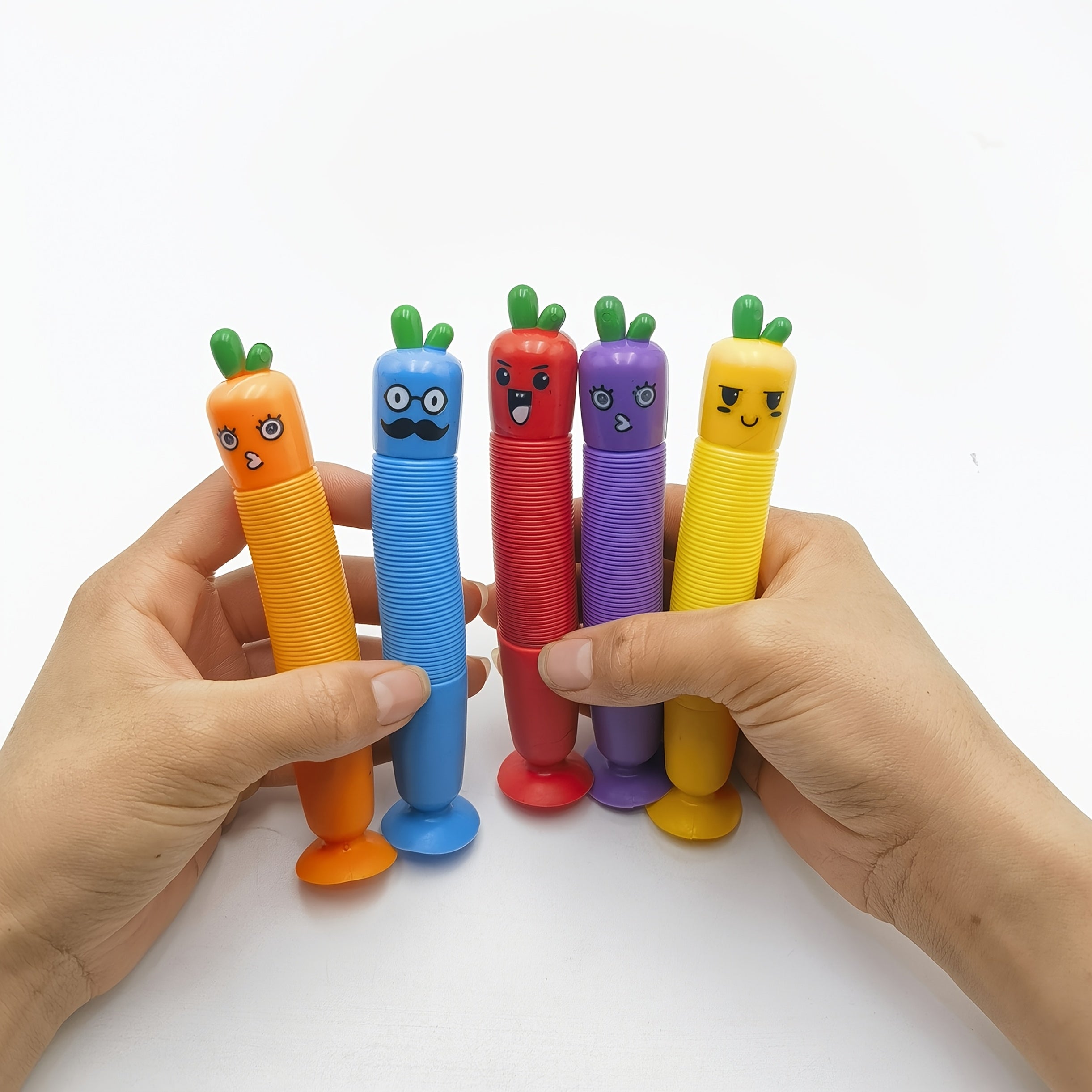 5 stuks wortel balpennen set | Uitschuifbare creatieve pennen met zuignap, studentenstationery