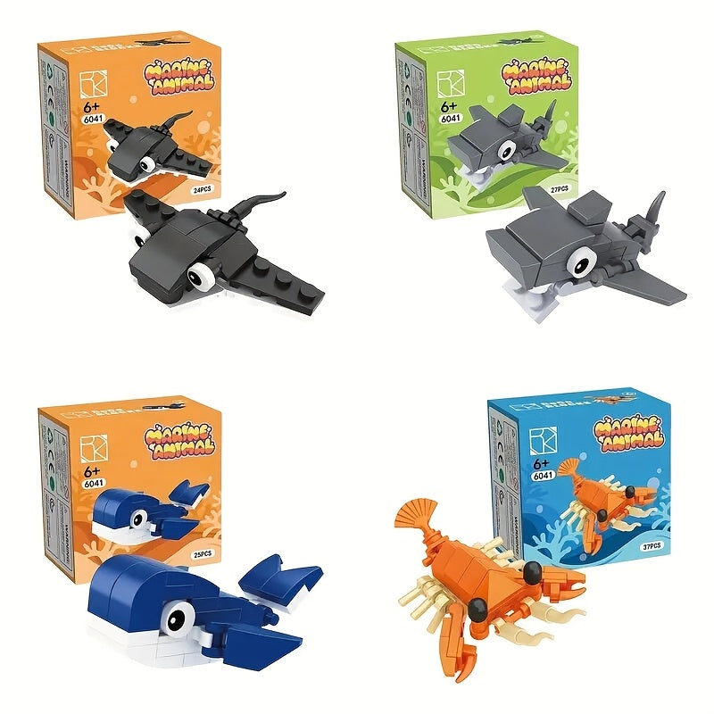 10-delige Zee Dieren Bouwblokken Set – Creatief Speelgoed voor Jongeren