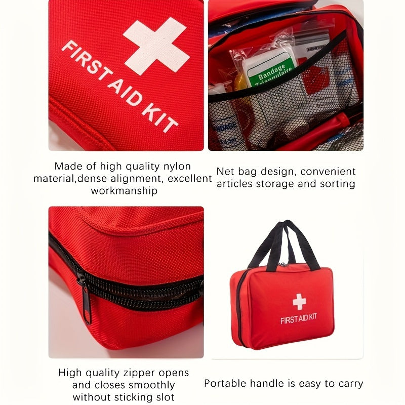 Uitgebreide Draagbare EHBO-Kit voor Outdoor Activiteiten - Complete Eerste Hulp Verbanddoos voor Kamperen, Wandelen en Reizen - Noodpakket met Schaar en Pincet