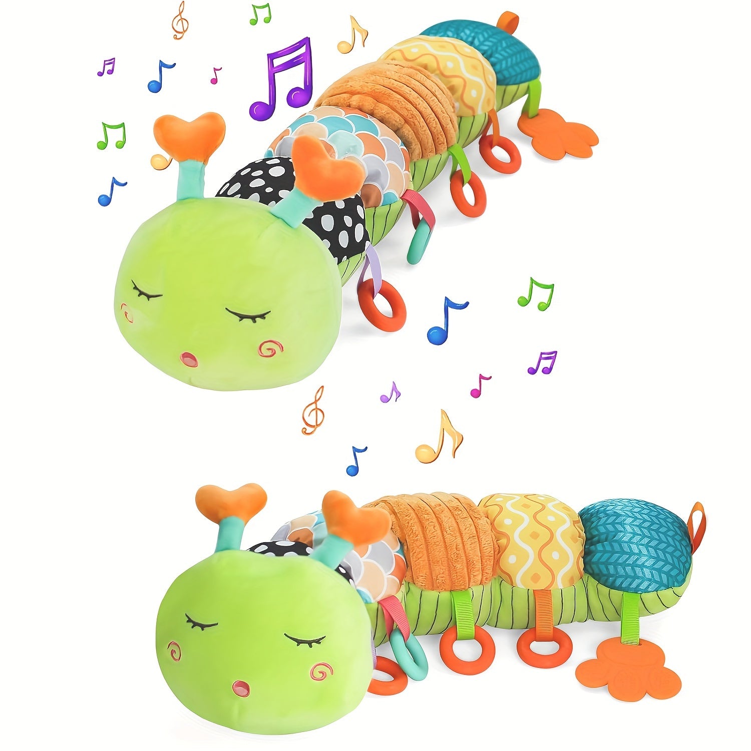 Zacht & Muzikaal Pluche Kinder Speelgoed | Kleurrijk Gevuld Dier met Knisper Rammelaars voor Baby's 0-12 Maanden