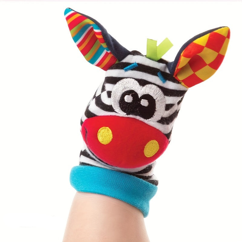 Nieuwborn Baby Dierenarmband & Rammelaar Horloge Set met Sokken - Baby Puzzel Speelgoed