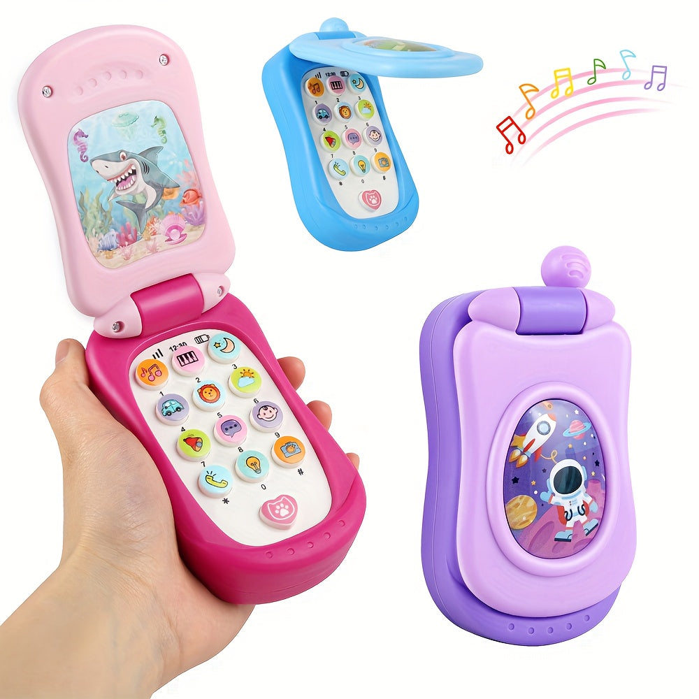 Muzikale Klaptelefoon voor Peuters vanaf 18 Maanden - Cartoon Speelgoedtelefoon met Geluid voor Baby, Jongens en Meisjes - Interactief Cadeau voor Kinderen