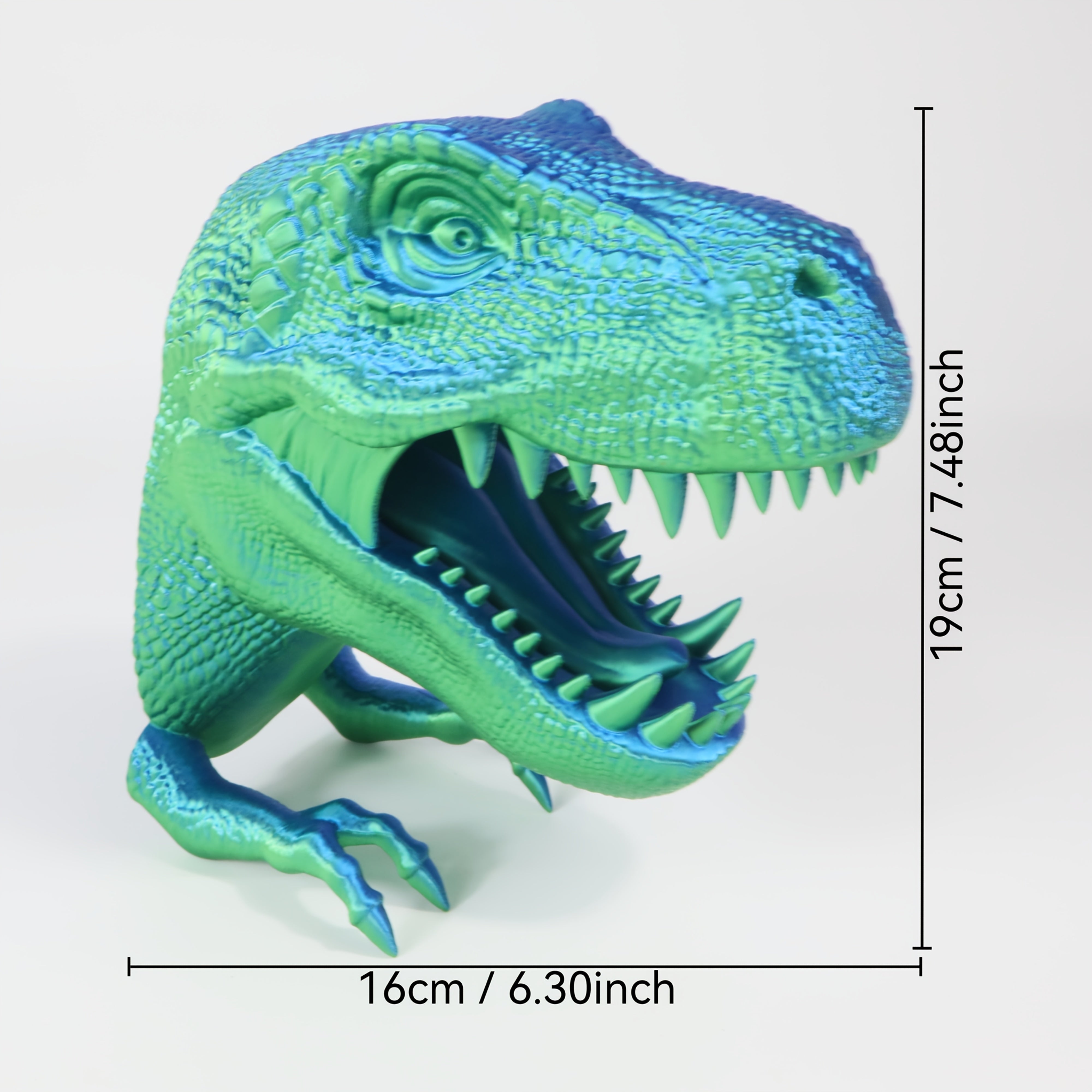 Stoere 3D Geprinte T-Rex Muurdecoratie voor Jongens en Mannen - Roze Dinosaurus Kunstwerk voor Kinderkamer, Kantoor of als Cadeau voor Vaderdag en Halloween