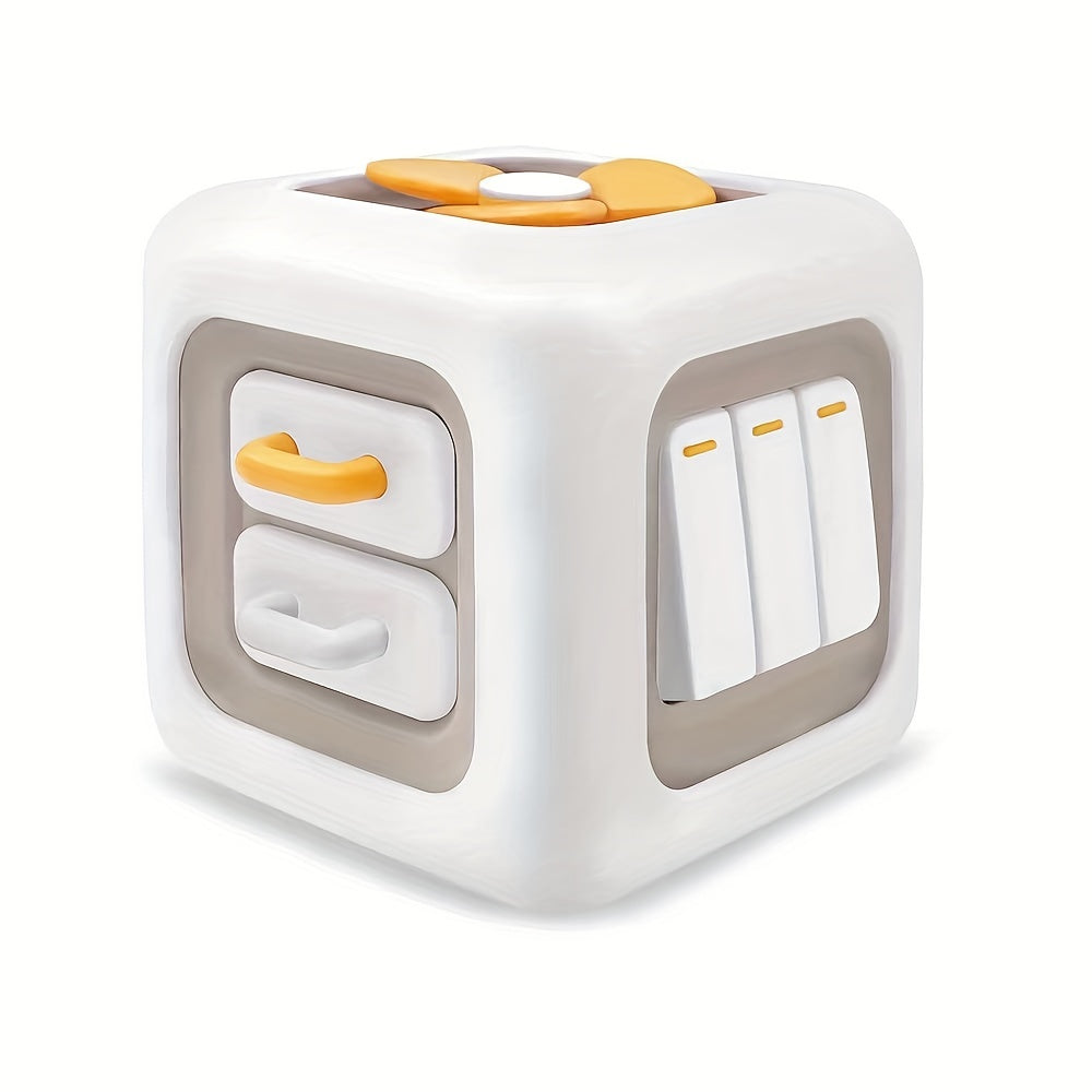 6-in-1 Busy Board | Motorische Ontwikkeling & Educatief Speelgoed voor Kinderen in Wit/Geel